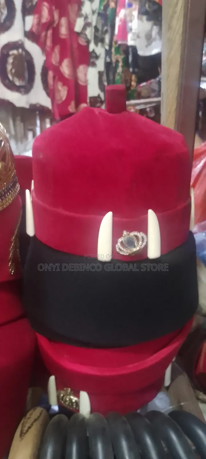 Royal Traditional King Igwe Red Cap and Ozo Cap