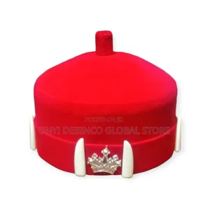Royal Traditional King Igwe Red Cap and Ozo Cap