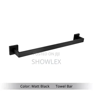 Towel Rail Single Black 60cm