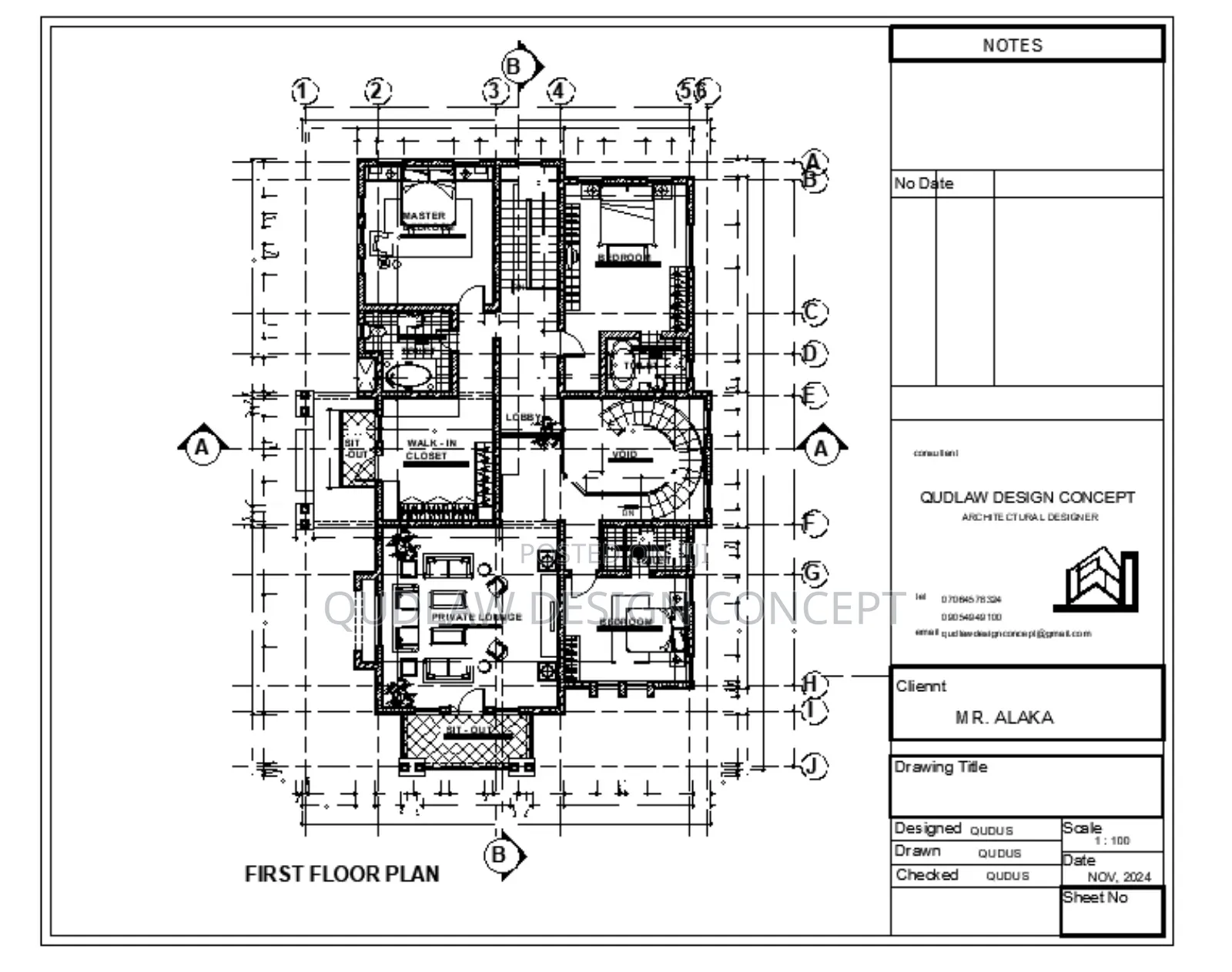 Full Architectural Design Plan, Section,Elevation, Roof Plan