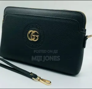 Genuine Black Leather Handbag for Men