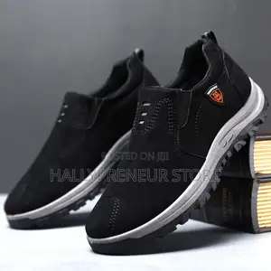 Men Suede Sneakers Lightweight Loafers Comfy Canvas