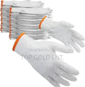 White/Black Cotton Gloves. (Dozen)