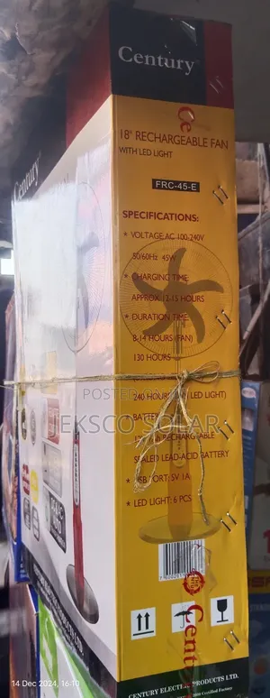 Century Rechargeable Standing Fan 18inches AC/DC