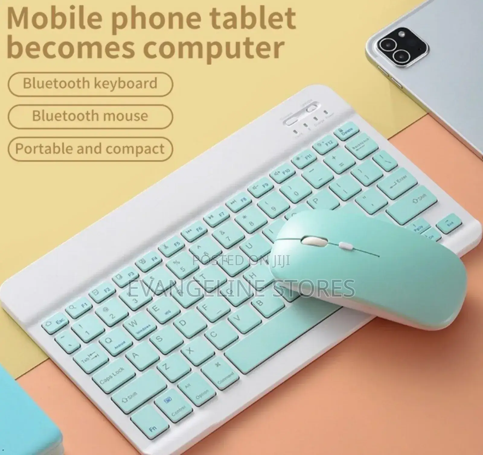Portable Keyboard Kit Set With Bluetooth Mouse