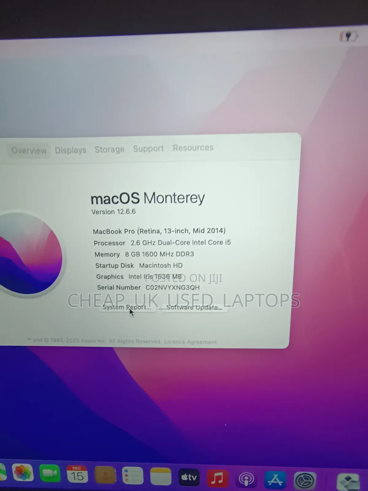 Laptop Apple MacBook Pro 2014 8GB Intel Core I5 SSD 256GB