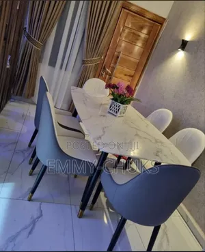 Classic Marble Dinning Table 6 Chair