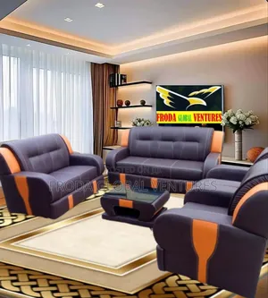 Quality Leather Couch.: 7 Seaters Sofa Chairs, Table. Pbll02