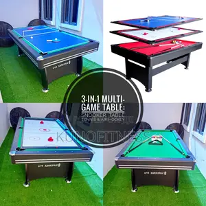 3-in-1 Game Table – Snooker, Hockey, Tennis (7ft)