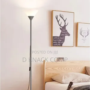 Standing Simple Iron Double Head Floor Lamp - Silver