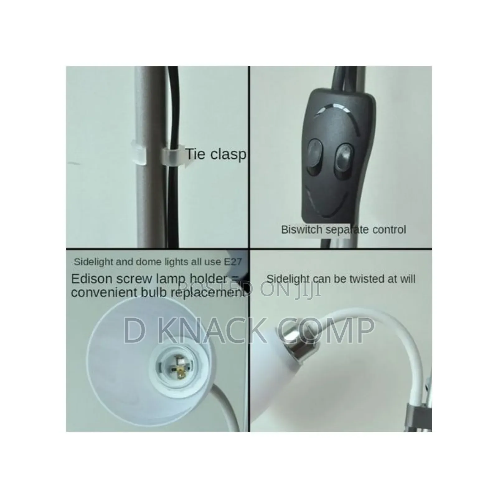 Standing Simple Iron Double Head Floor Lamp - Silver
