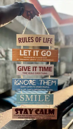 RULES OF LIFE . Wooden Write Up Decor .