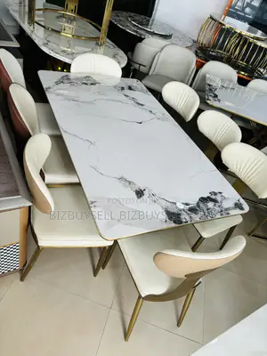 Set of Eight Seaters Marble Dining