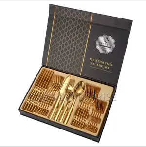 24 Pieces Gold Case Cutlery Set