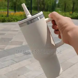 1.2L Thermos Stainless Straw With Lid