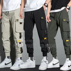 Men Trendy Multi Pockets Joggers Cargo Pants