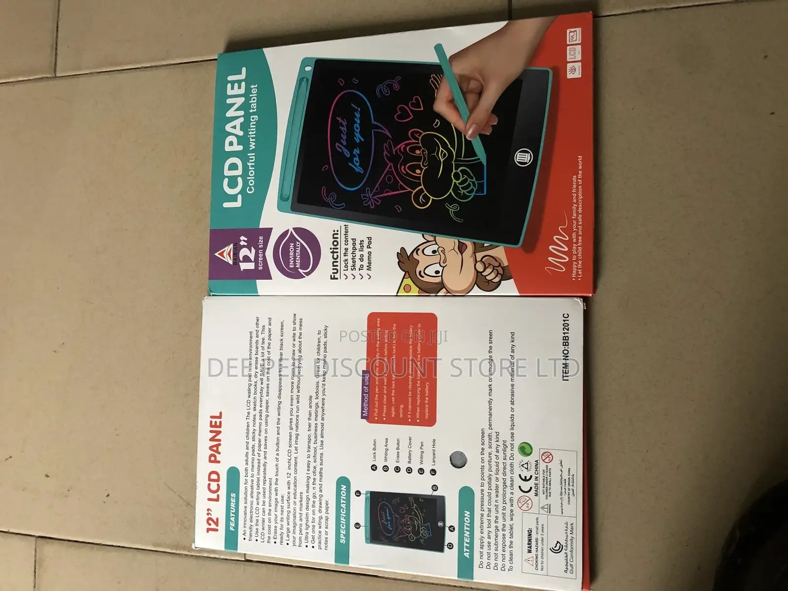 Children's Writing Pad 12 Inches, LCD Panel