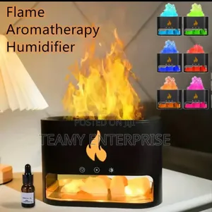 Fireplace Humidifier Salt Rock RGB Aroma Air Oil Diffuser