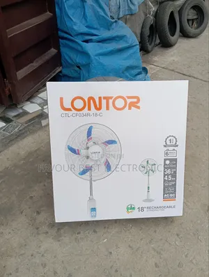 Quality LONTOR Rechargeable Standing Fan 18"Inch Copper 