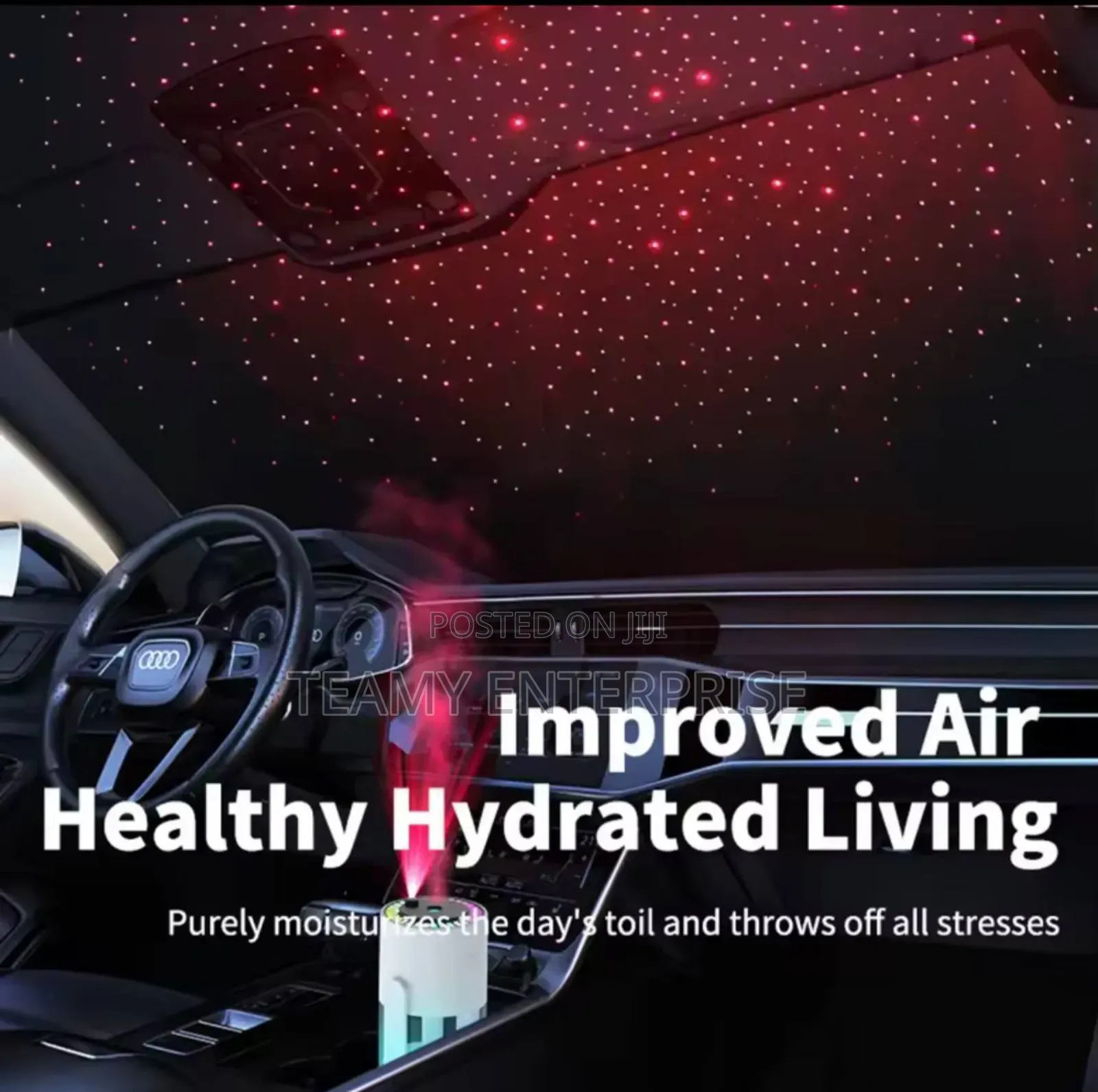 280ml Rotating Humidifier Car Diffuser With Projection Light