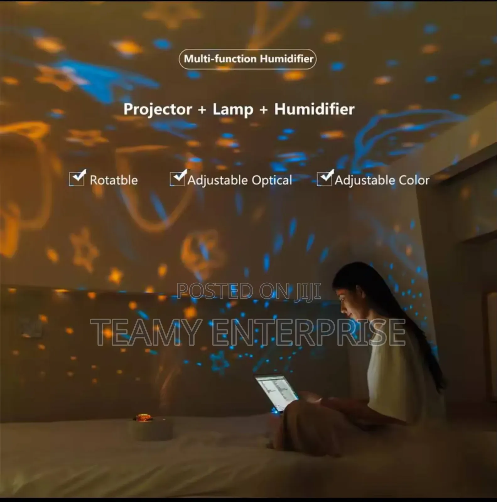 Rechargeable Humidifier Projector Dual Spray Diffuser