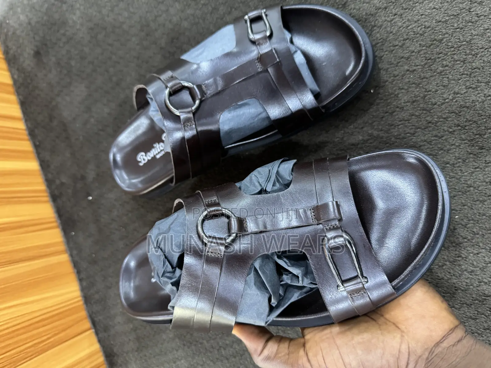 Pure Italian Original Leather Slipers for Men