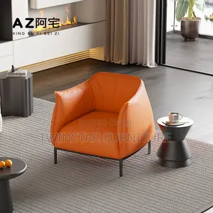 Photo - New Modern Leather Leisure Sofa Single Chair