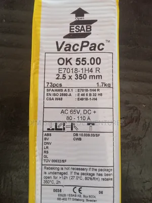 Vac-Pac Electrode 2.5x350mm(E7018)1.7kg