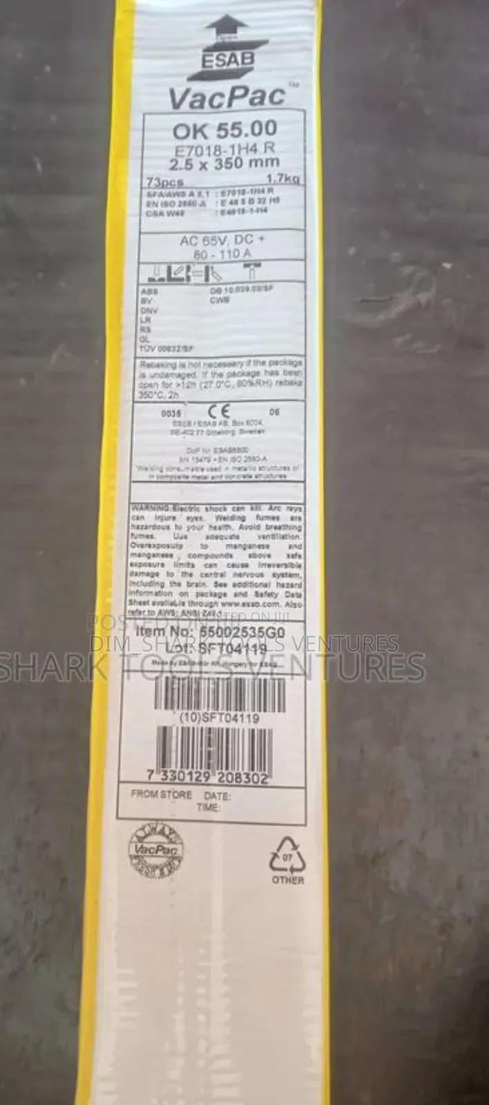 Vac-Pac Electrode 2.5x350mm(E7018)1.7kg