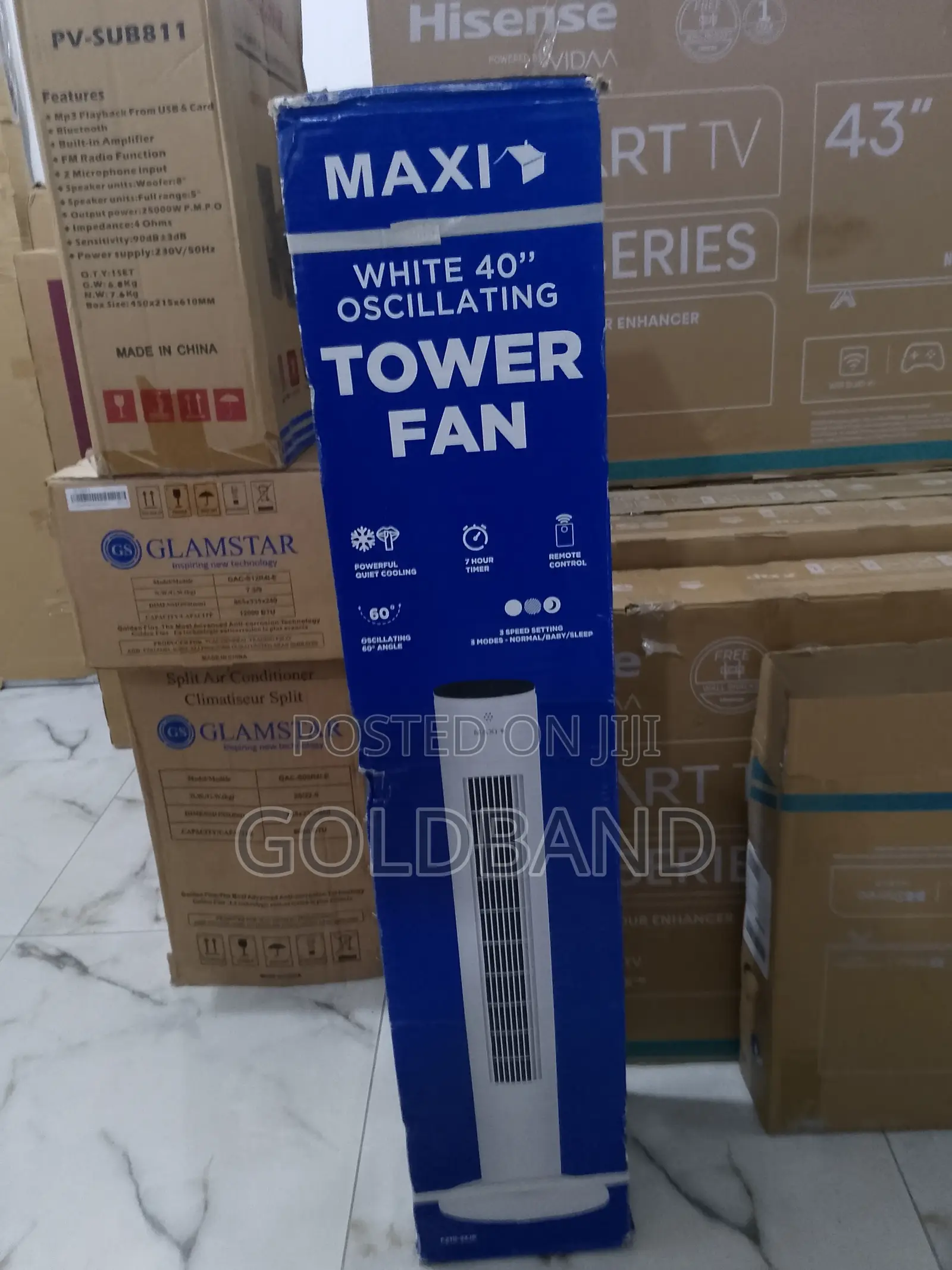 Maxi 40" Oscillating Tower Fan With Remote Control