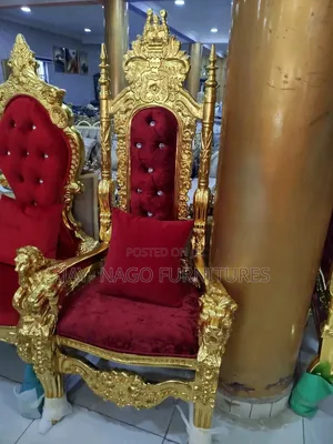 Royal Wooden Golden Kings and Queens Chair