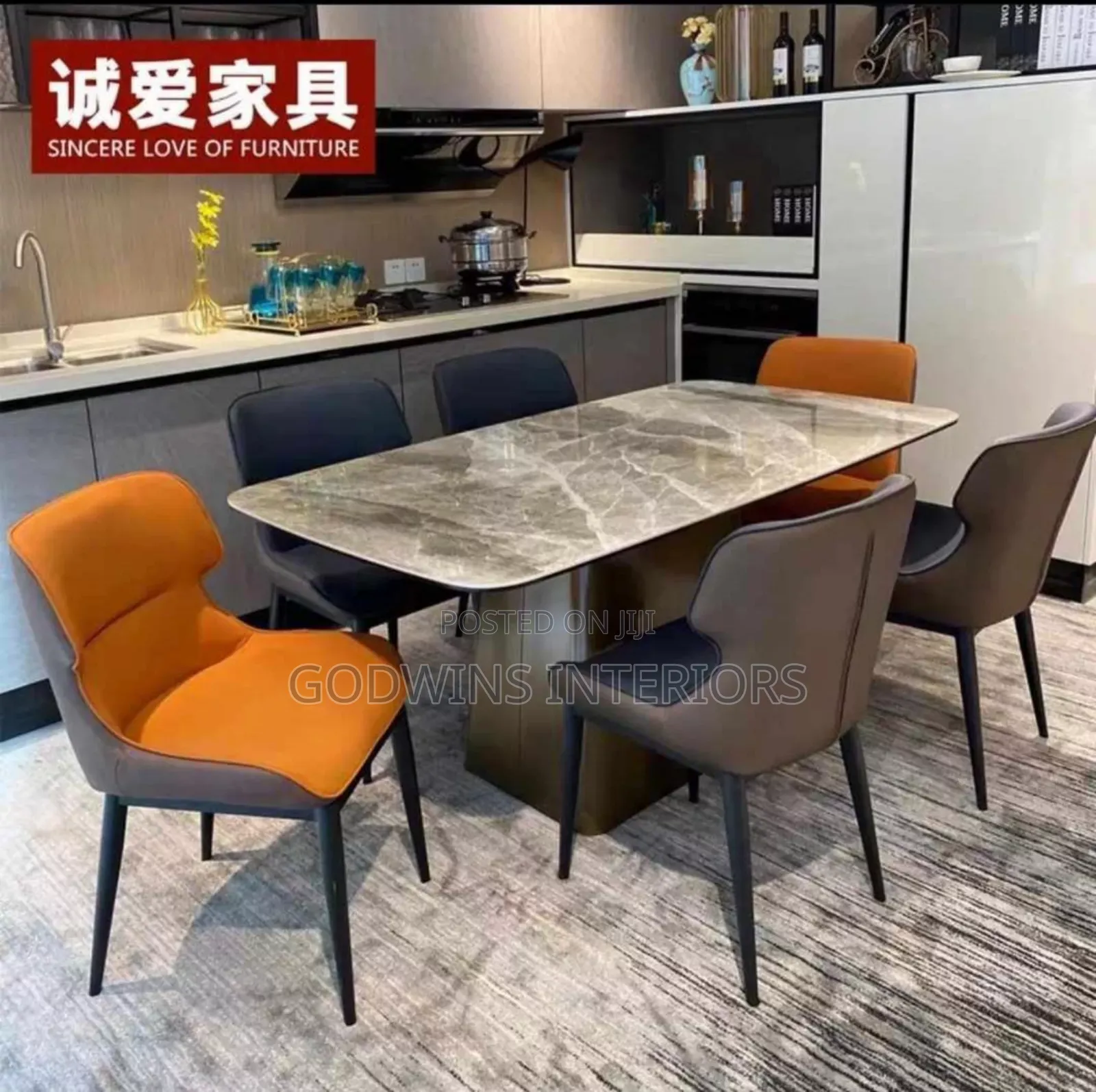 Modern Dinning Table With Six Chairs