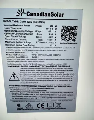 400watt 96cell Canadian Mono Solar Panel