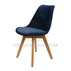 Rubber Restaurant Chair With Wooden Leg And Padded Foam