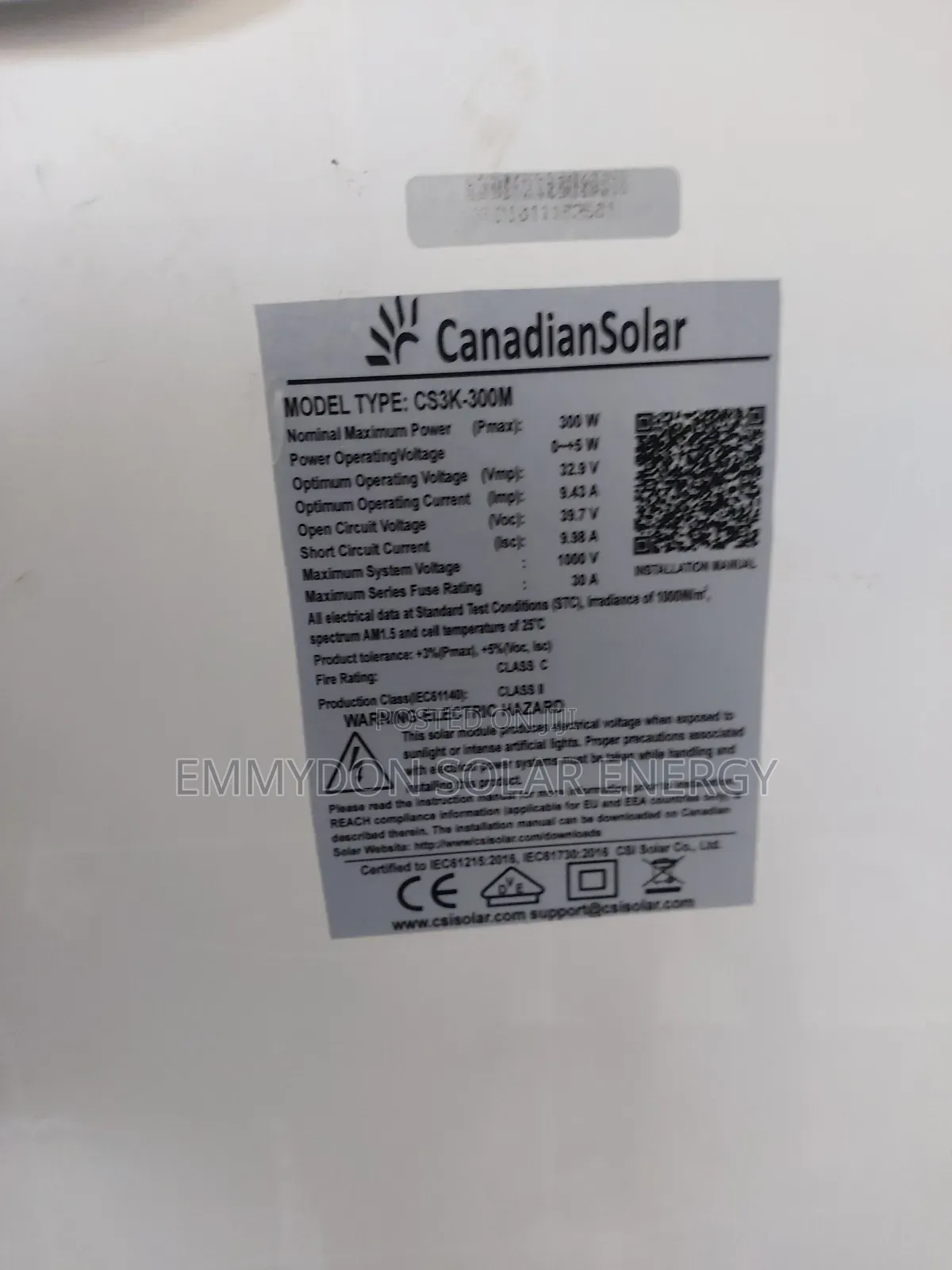 Original Canadian Panel 300watt