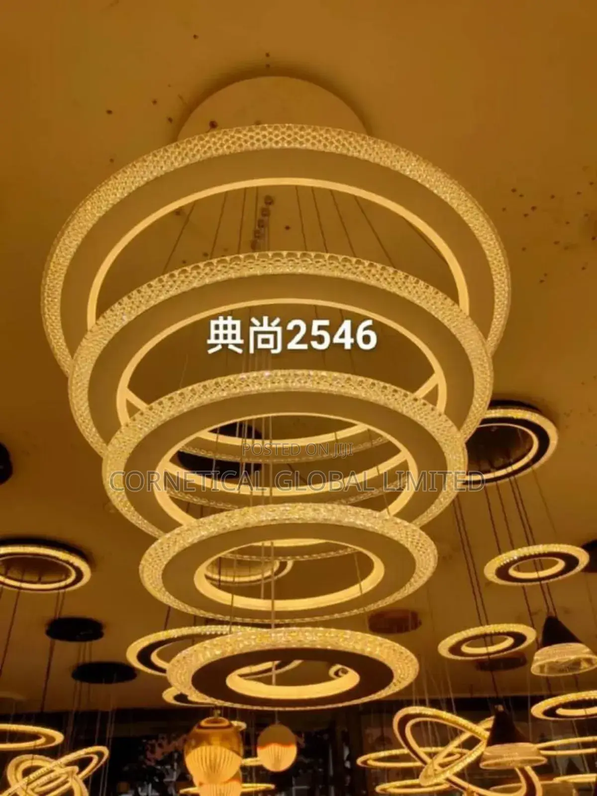 Modern Quality Crystal Five Step Ring Chandelier Led Light