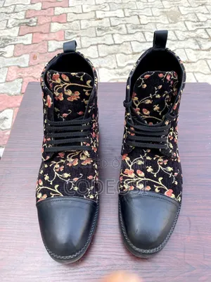 Men's Floral Leather Boots