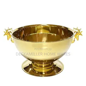 Quality Gold Wine,Beer and Champagne Bowl With Deer Head