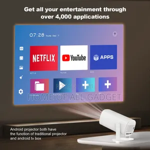 Mini Projector Android. Outdoor Movie Projector 720P Full HD