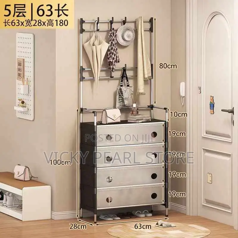 80cm Covered Shoe and Hat Rack