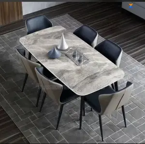 Marble Luxury Furnitures Dinining Table With 6 Chair