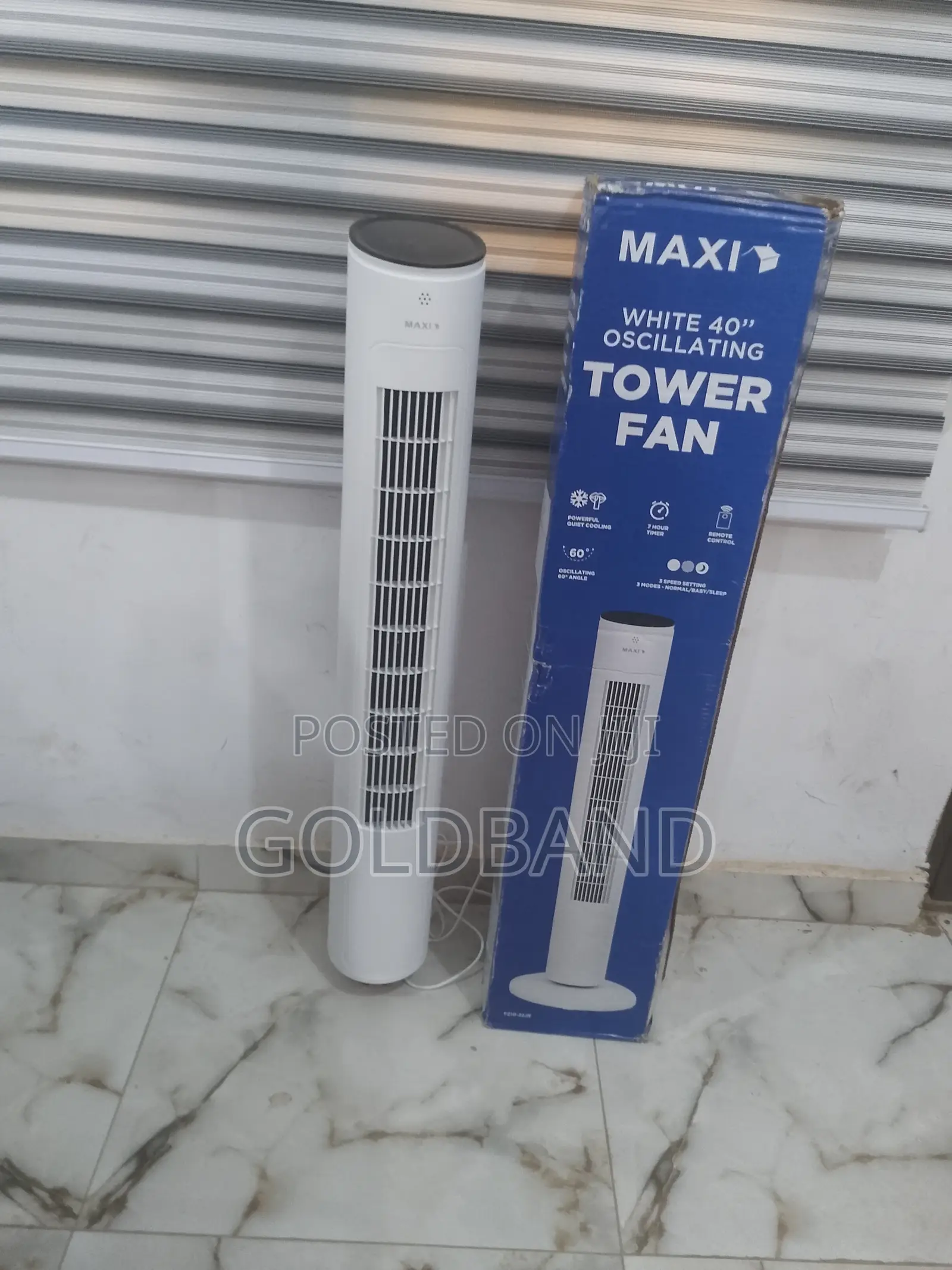 40" Fresh Cooling Maxi White Oscillating Tower Fan