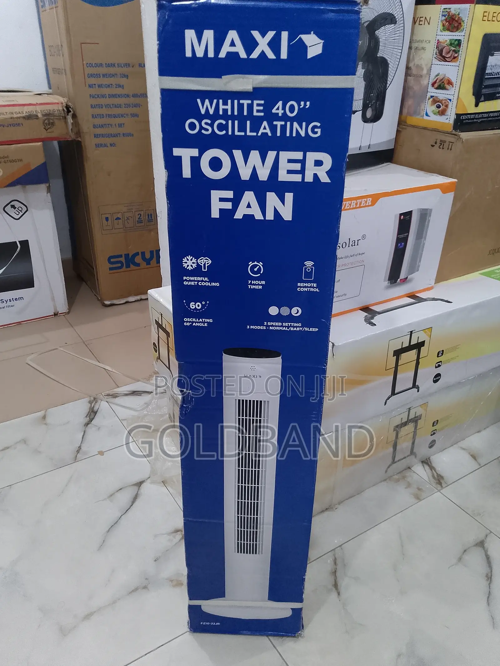 The Ideal 40" Maxi White Oscillating Tower Fan
