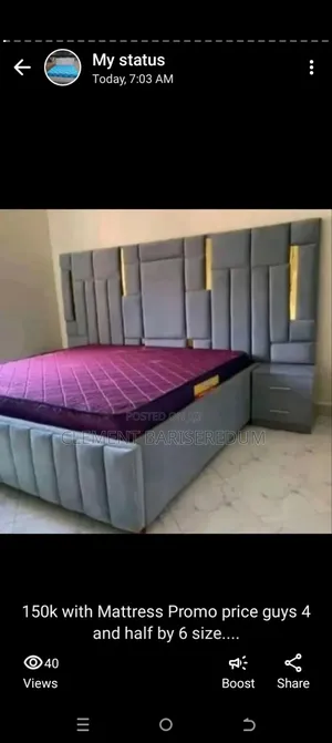 High Quality Padded Bed-flame