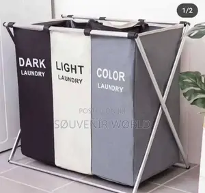 3pertition Laundry Basket 
Restocked
