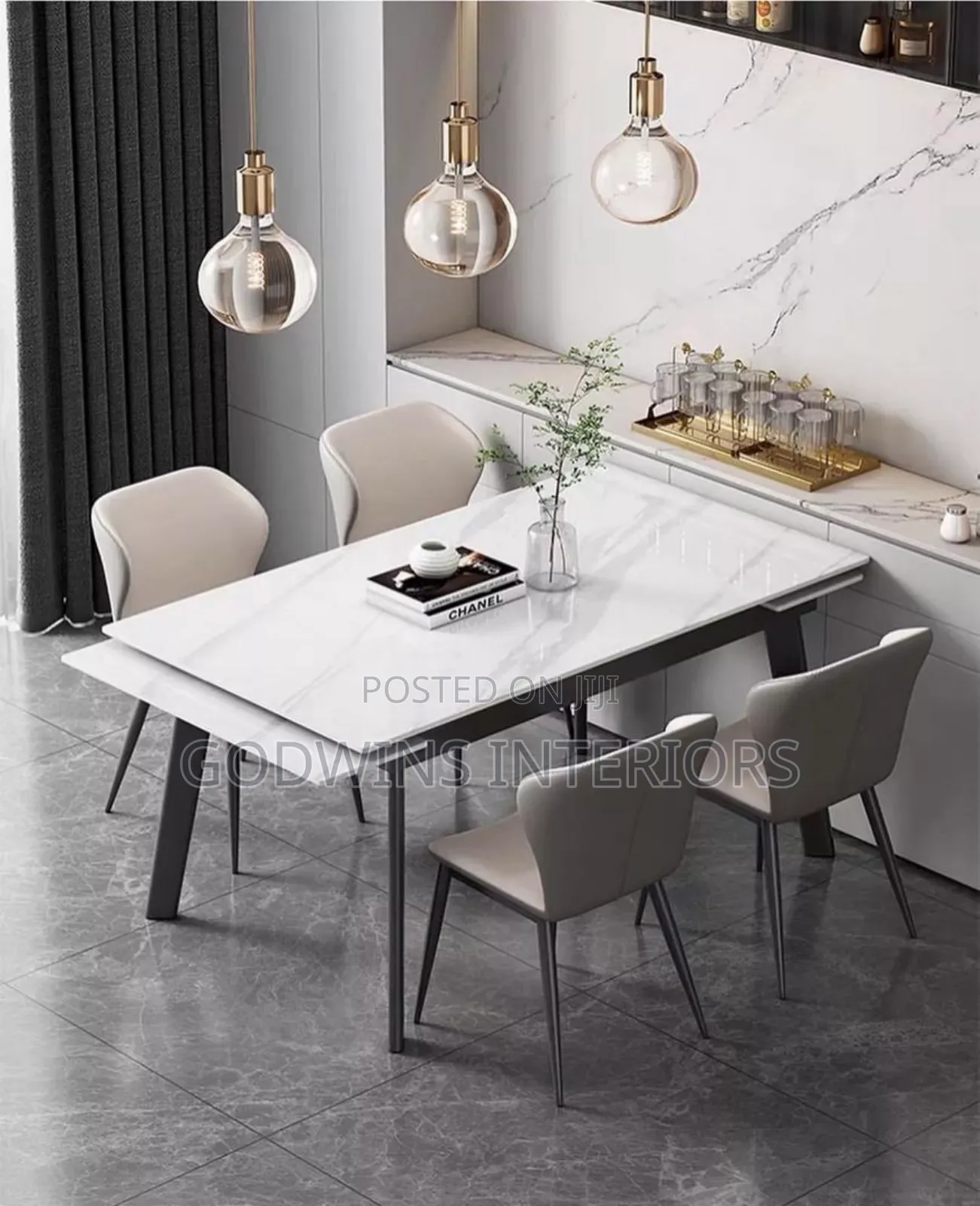 Modern Dinning SST With Four Chairs