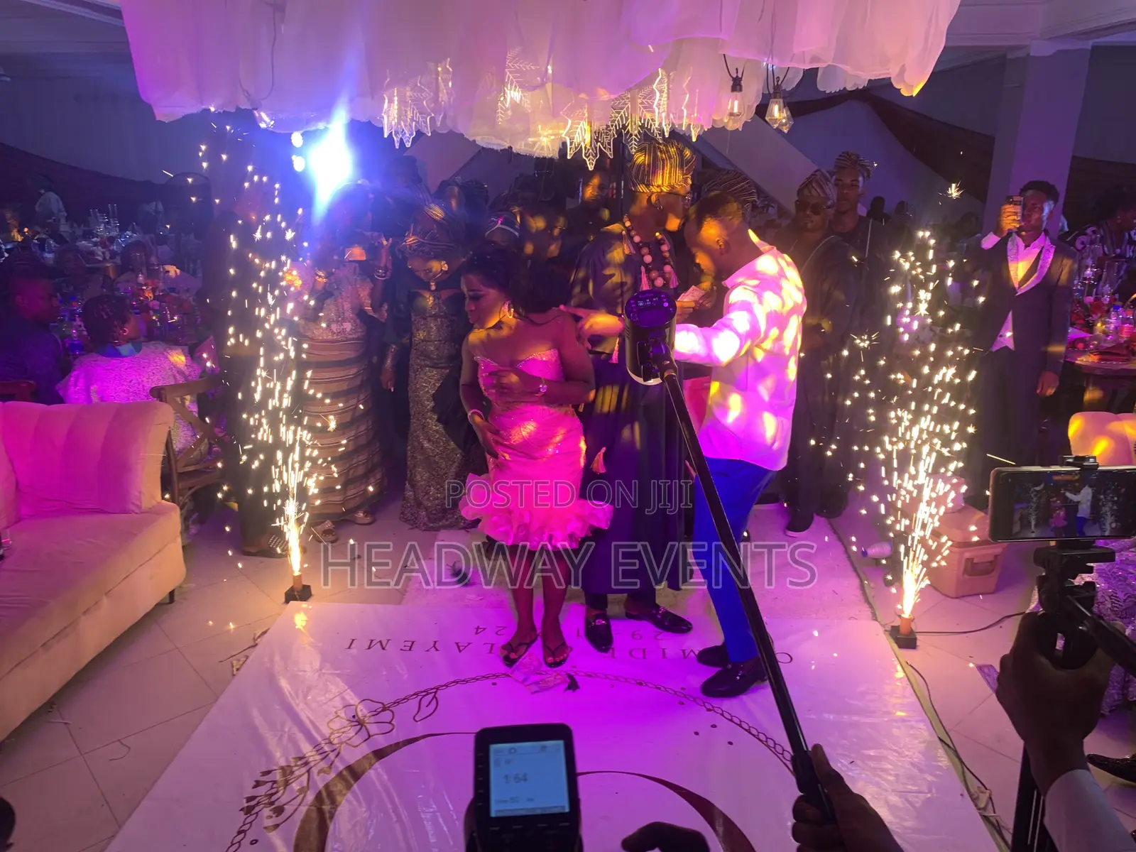 Traditional With Reception Wedding Decor With Full Lighting