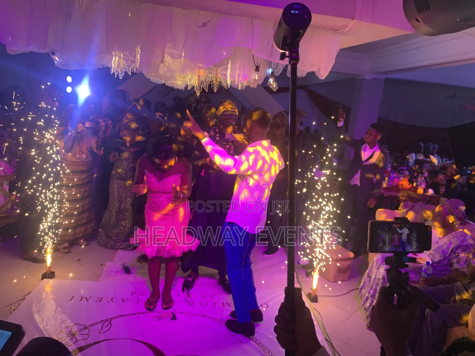 Traditional With Reception Wedding Decor With Full Lighting