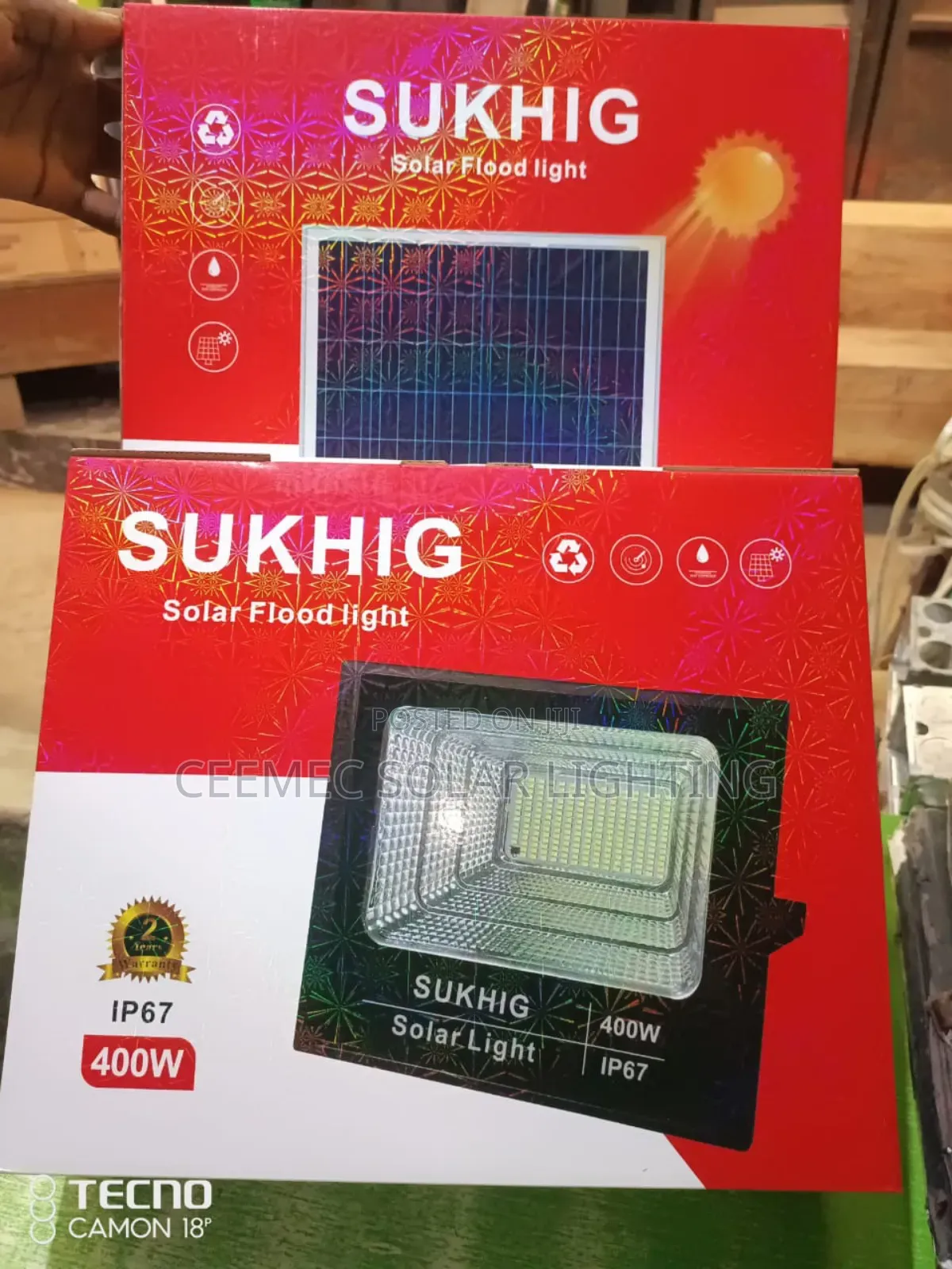 Original Solar Flood-Light With Separate Panel