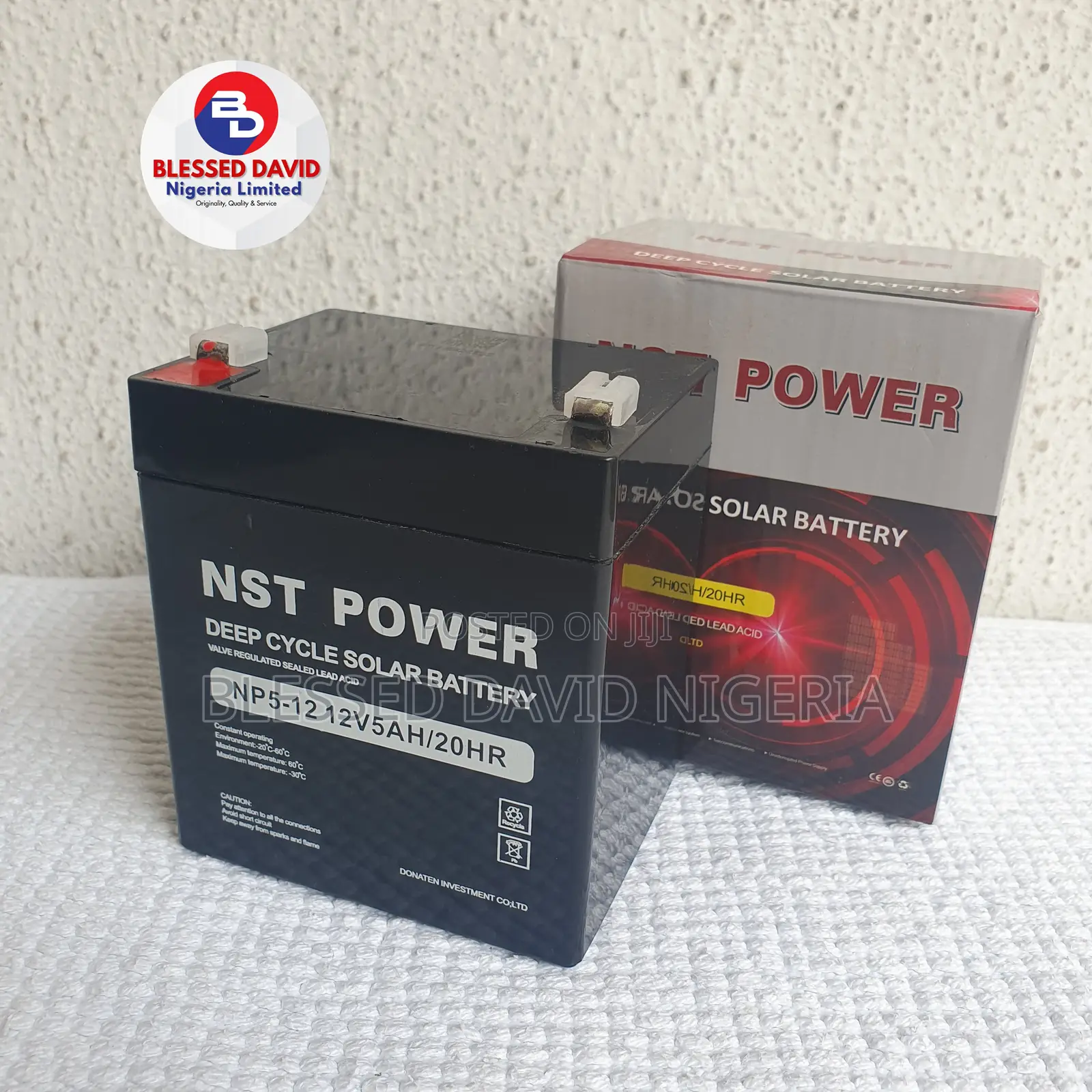 NST POWER 12V 5ah/20hr Rechargeable Fan Replacement Battery
